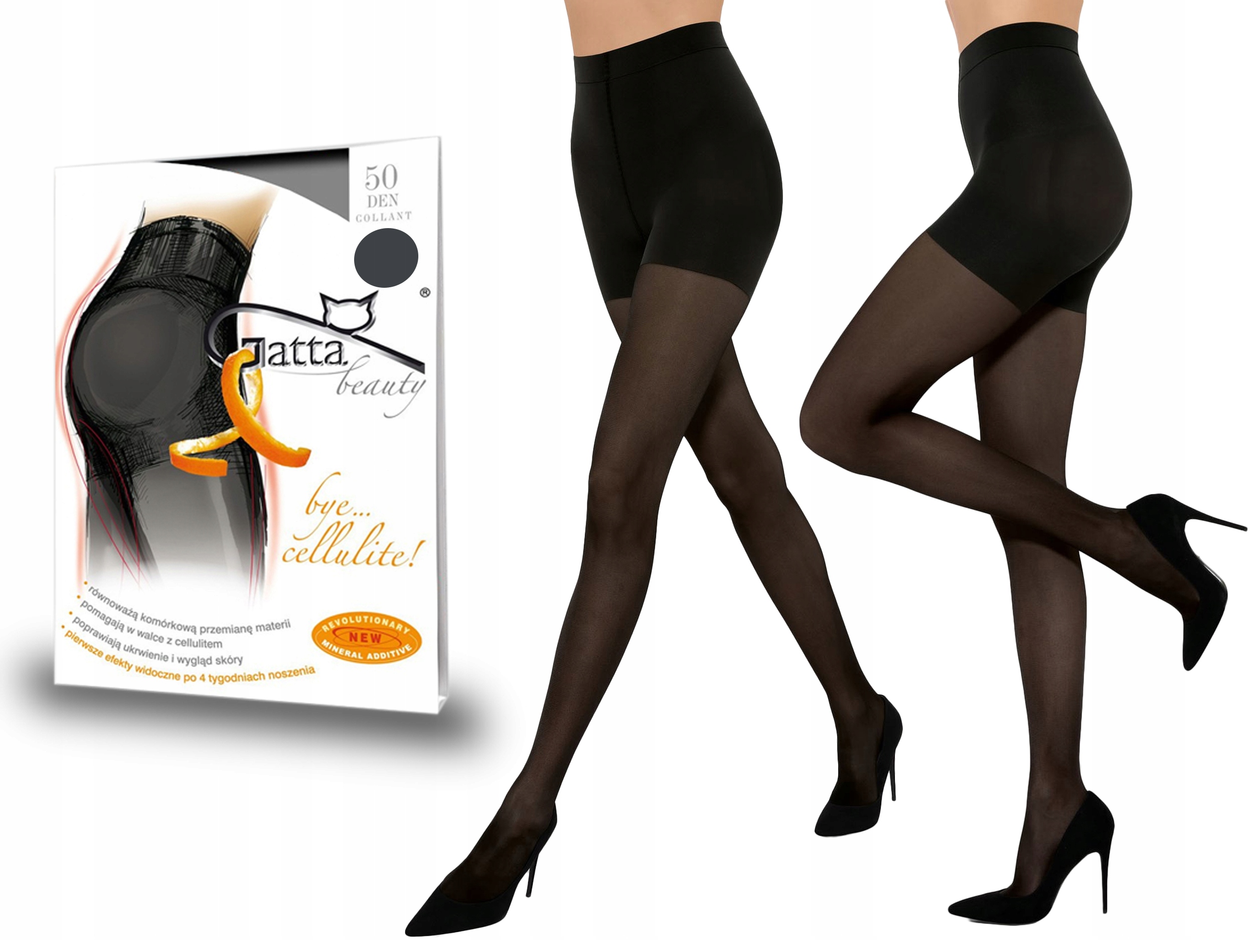 

Rajstopy Gatta Bye Cellulite, 50 den, grafit, 2-S