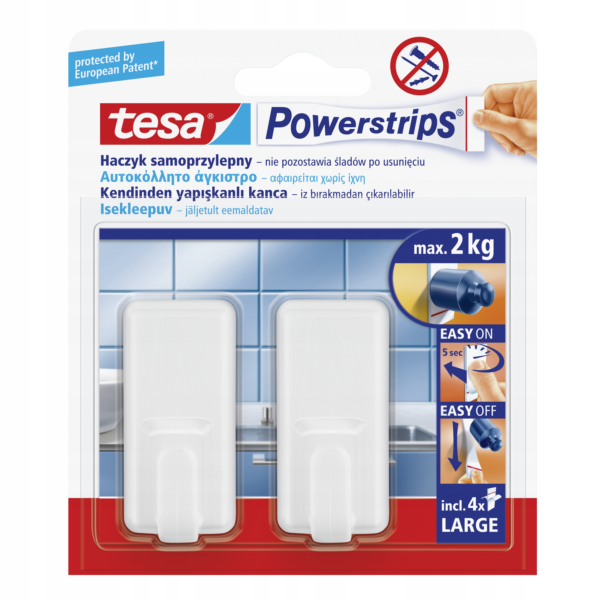 

Tesa Powerstrips 58010 Haczyk Biały Prostokąt 2SZT