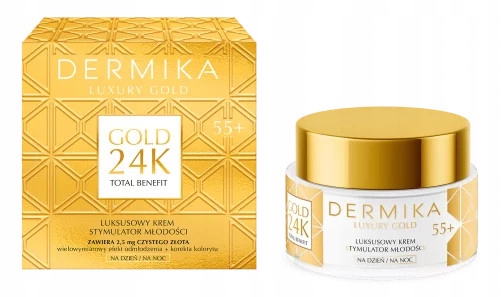 2x Dermika Gold 55+ Stymulator Młodości 24k Złoto D/n