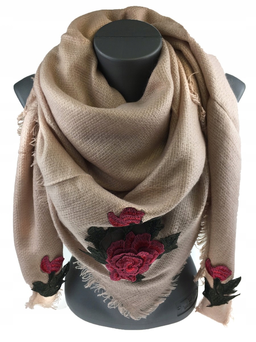 CHUSTA CHUSTKA SZAL DUŻA MEGA MILUTKA NA PREZENT Wzór dominujący kratka