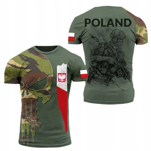 MĘSKA KOSZULKA PATRIOTYCZNA T-SHIRT 3D POLSKA L