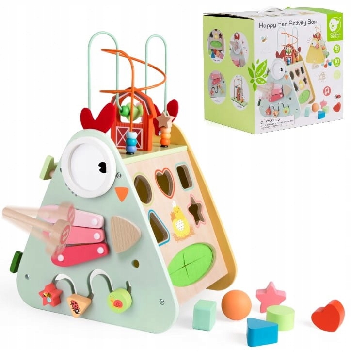 

Drewniana kostka edukacyjna aktywności sorter Kura