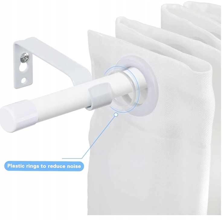 KARNISZ BIAŁY ZE STALI NIERDZEWNEJ SKŁADANY 76-345 CM Rodzaj karnisza pojedynczy