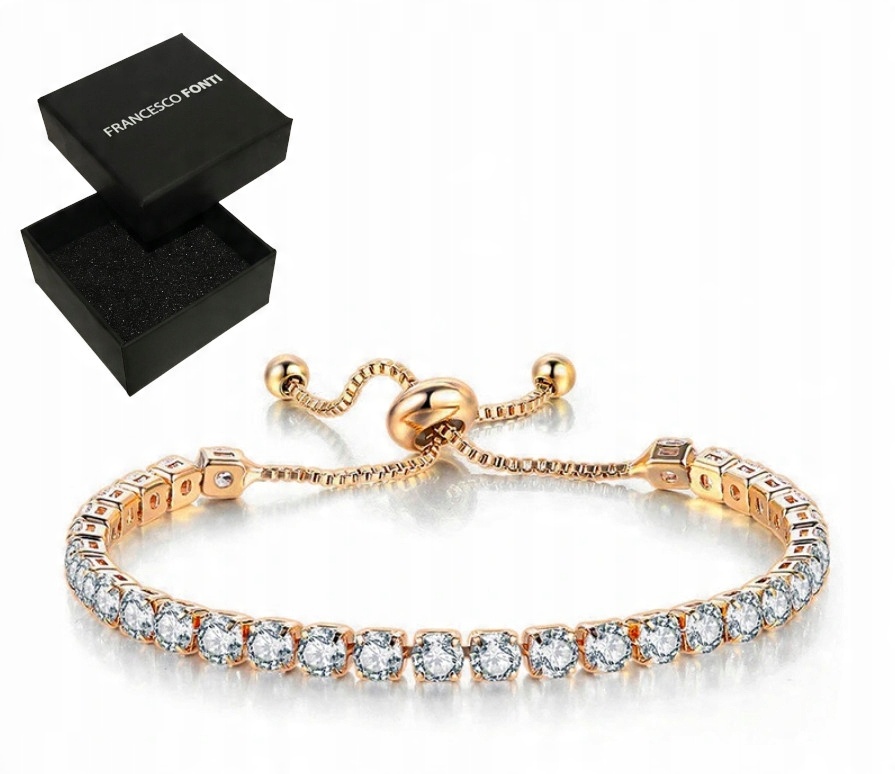 

Bransoletka Damska Złota Z Kryształami Swarovski