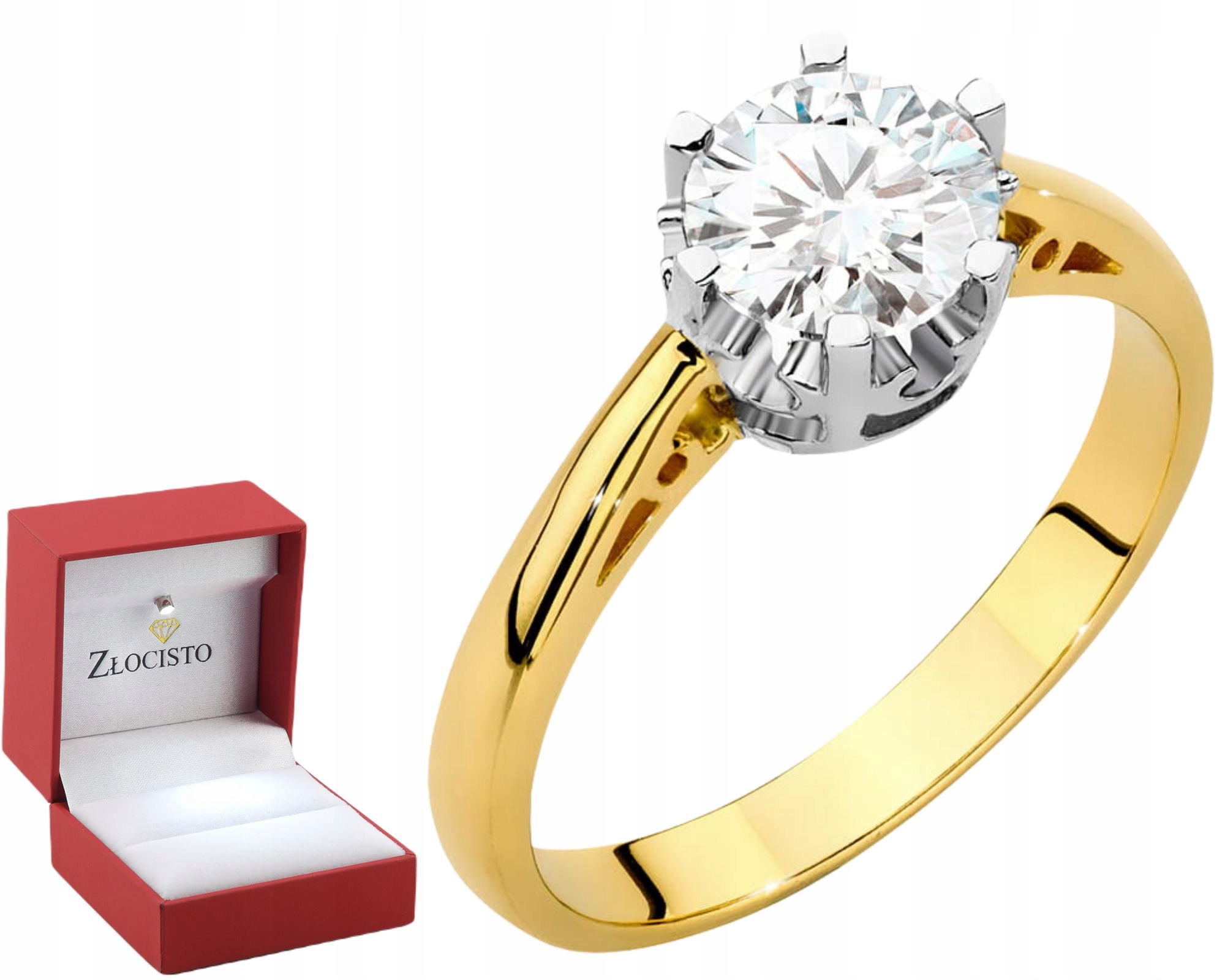 Zlatý Prstýnek Diamantový Laboratorní Briliant 1,00 Ct Velký Gravírování