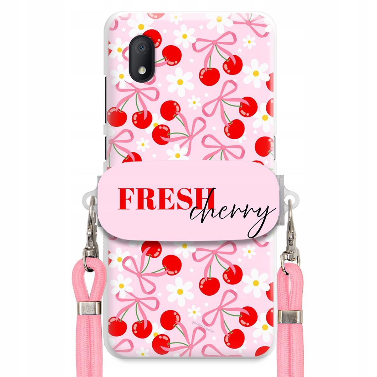 Puzdro pre Samsung S25 Edge Case Držiak šnúrok Ružový Fresh Cherry Kokardy