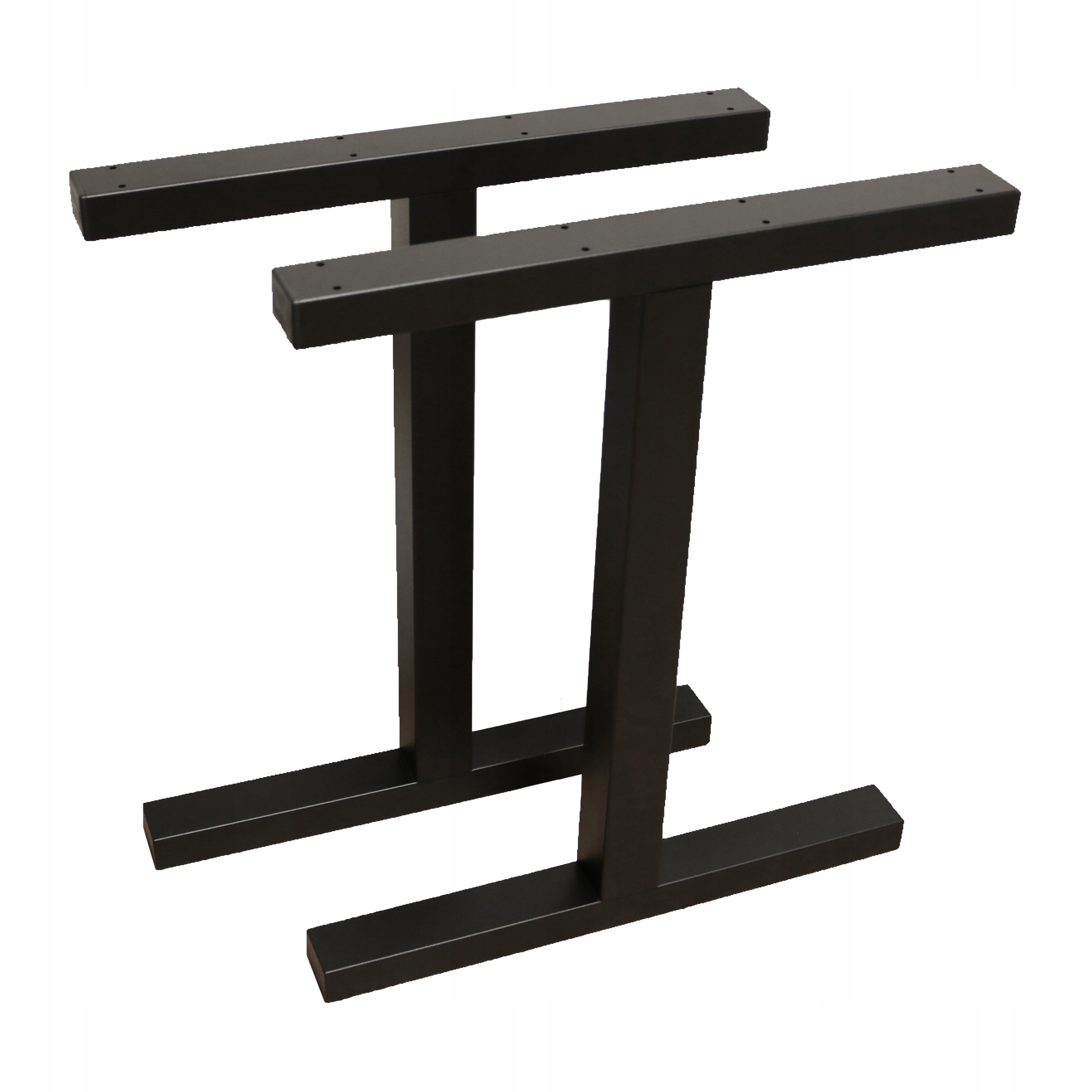 Kovové nohy T Pre stôl Loft Industrial čierne 60x72 cm Profil 6x6 cm 2 ks