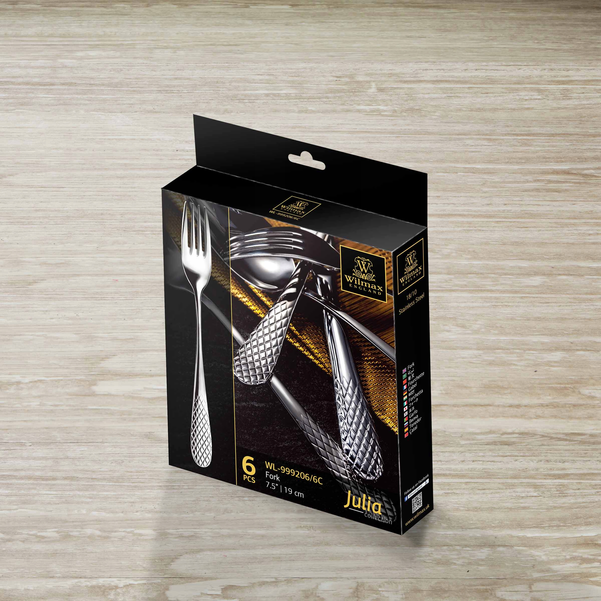 WILMAX Widelec deserowy 19 cm - zestaw 6 szt Materiał wykonania metal