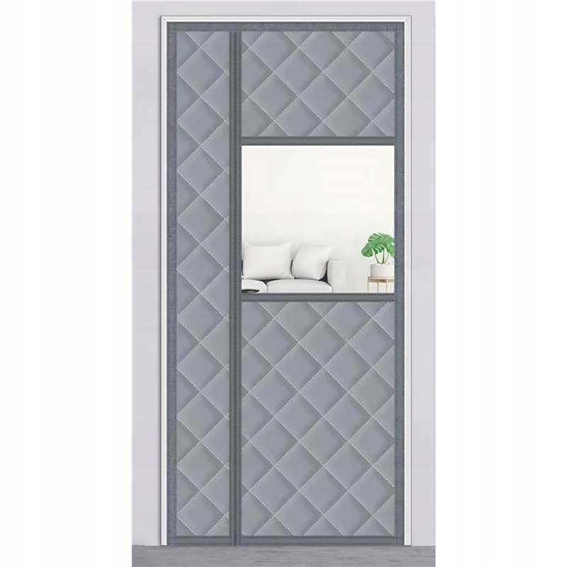 Tepelná magnetická clona na dveře, stříbrná, izolační, 220 x 100 cm