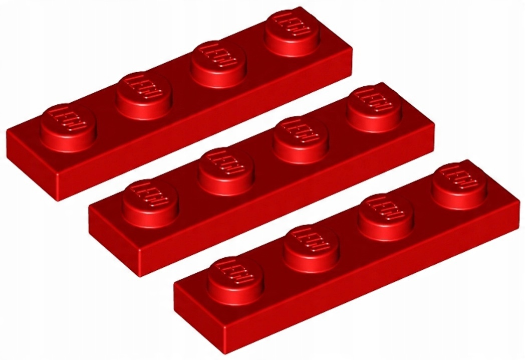 

Lego Płytka 1x4 Czerwona/Red (3710/371021) 3szt