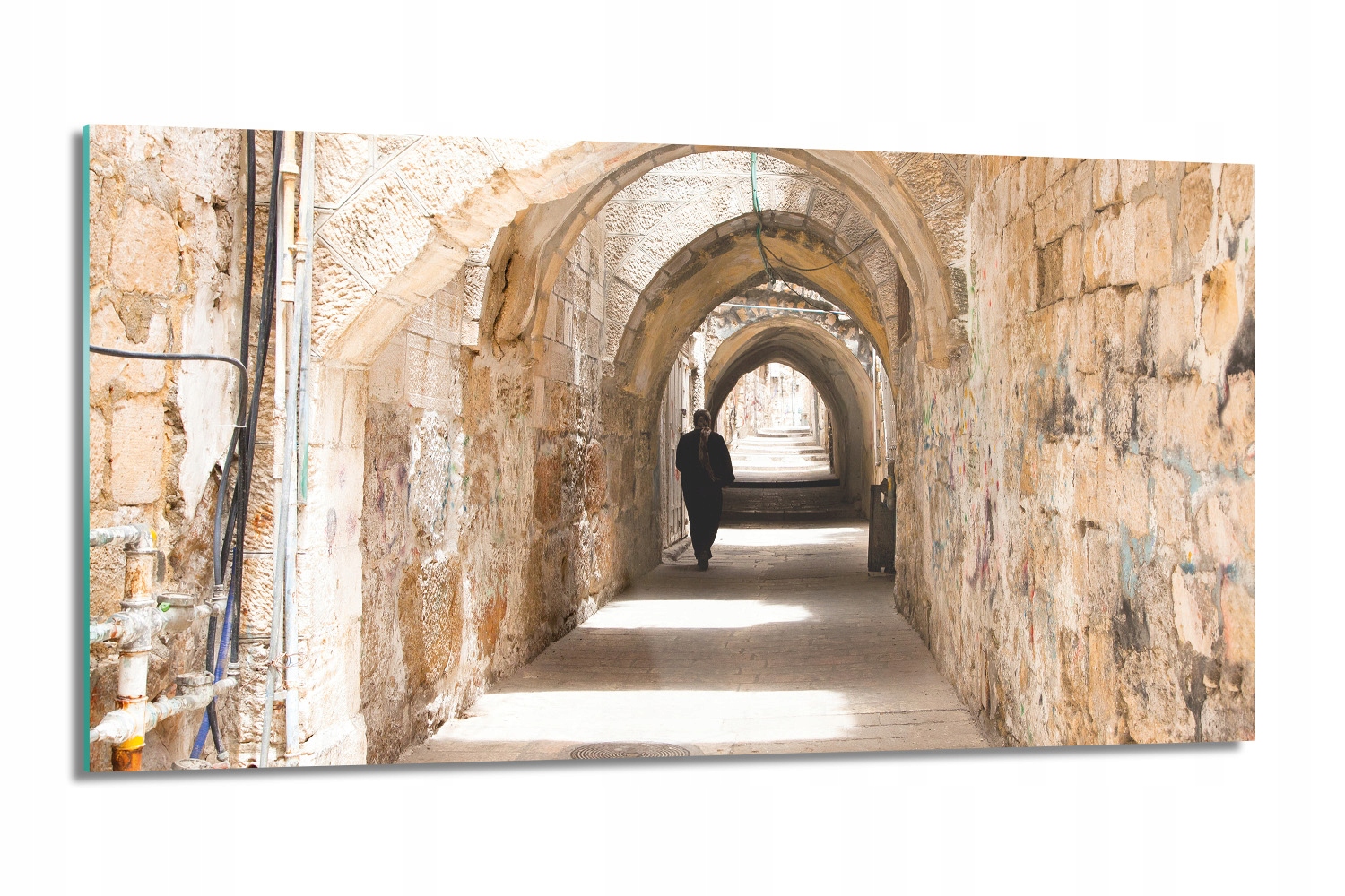 kuchynský panel s fotografiou Tunel z tehál, murivo 100x50, sklo