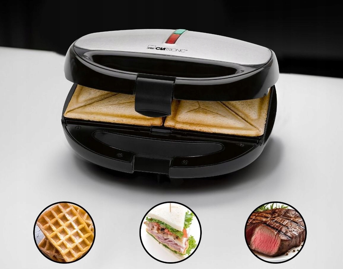 OPIEKACZ TOSTER GRILL GOFROWNICA 3W1 CLATRONIC ST Szerokość produktu 24.5 cm