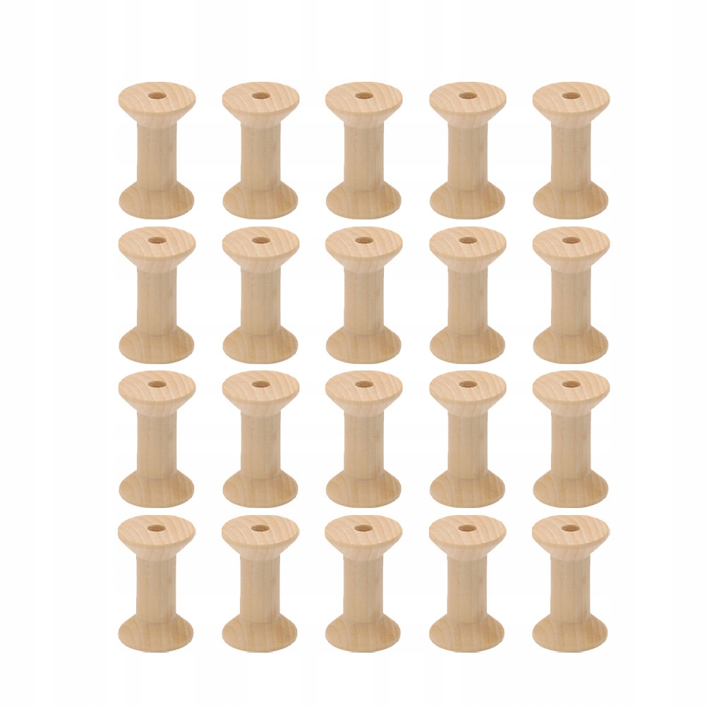 100Pcs Smooth Surface Wood Spools Yellow for Sewing & Craft