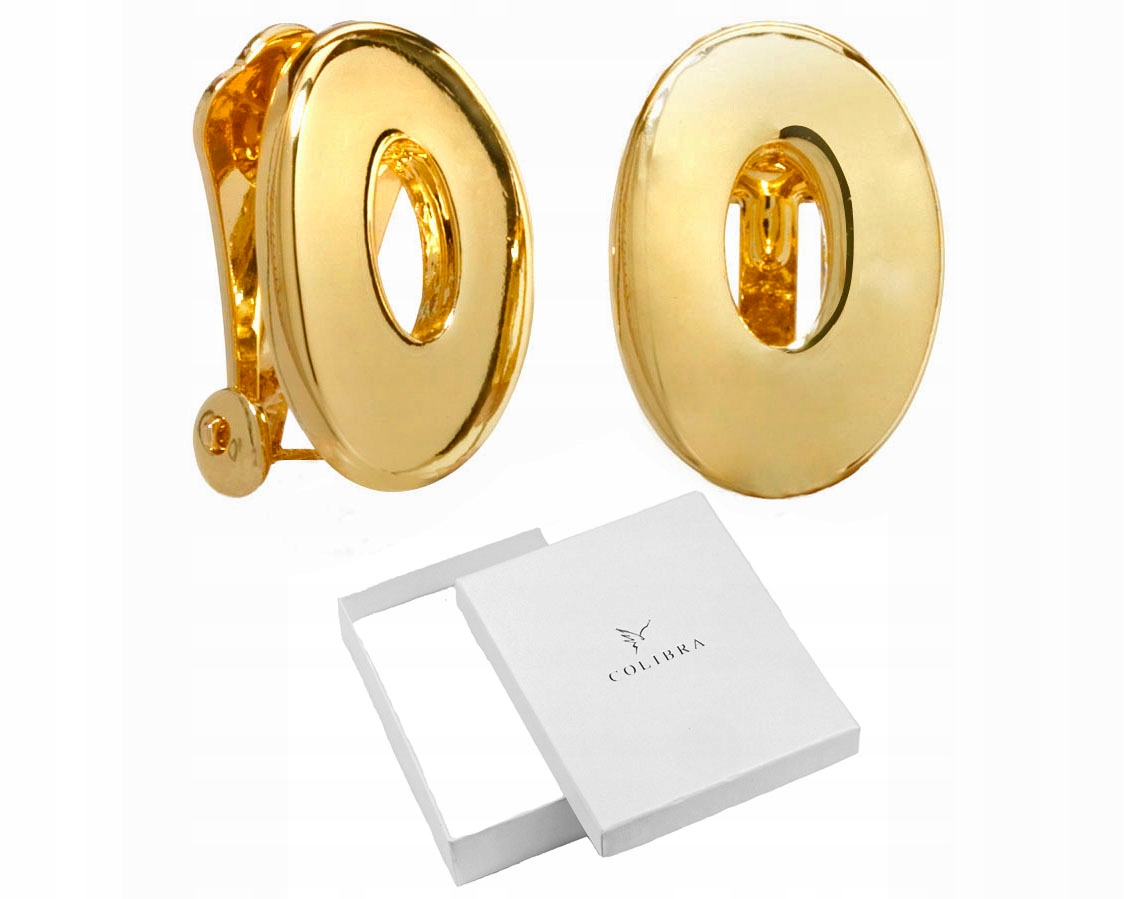 

Złote Klipsy Klasyczne Na Co Dzień Na Ucho Colibra