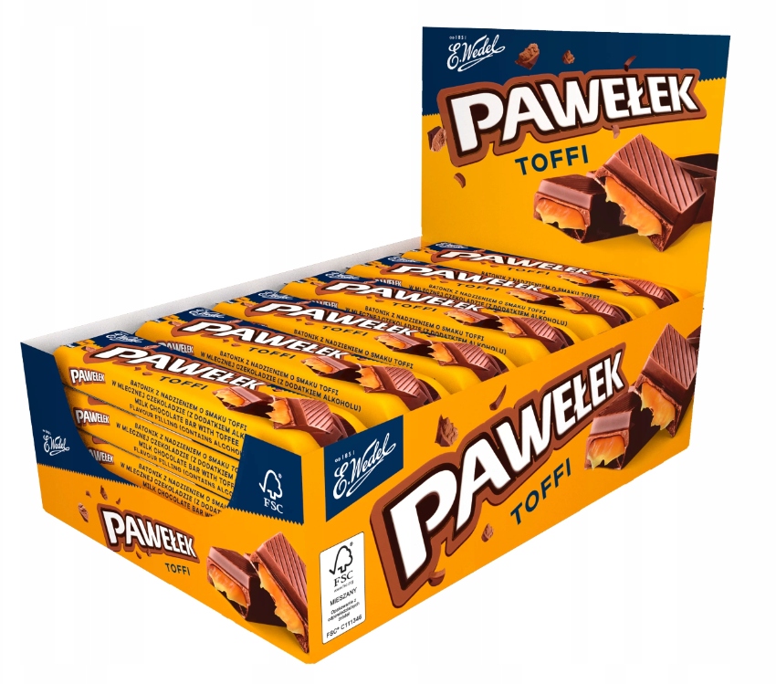 Levně Wedel Pawełek Toffee Tyčinka 24 Kusů x 45g