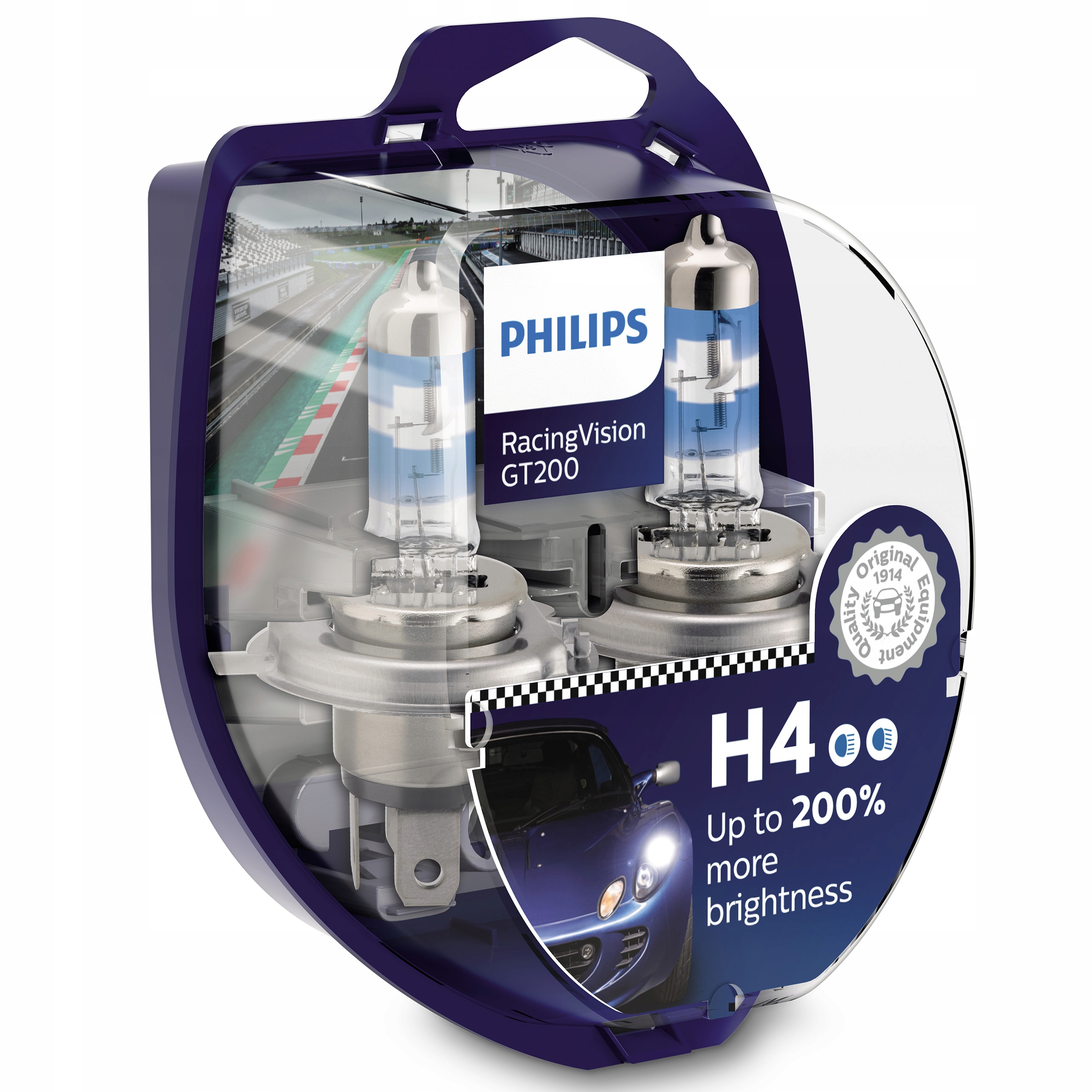 

Philips Żarówki Racing Vision GT200 +200% H4 3700K