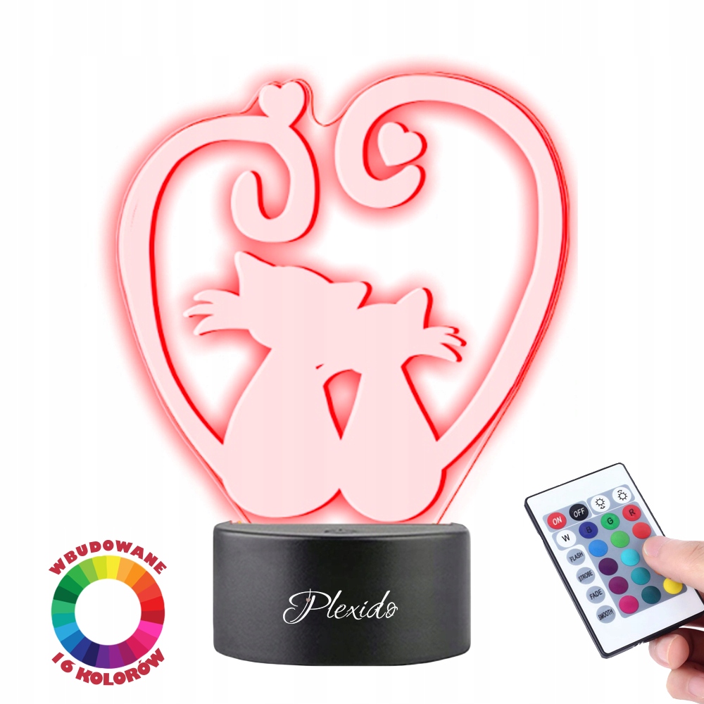 Prezent na Walentynki Statuetka LED Grawer Plexido