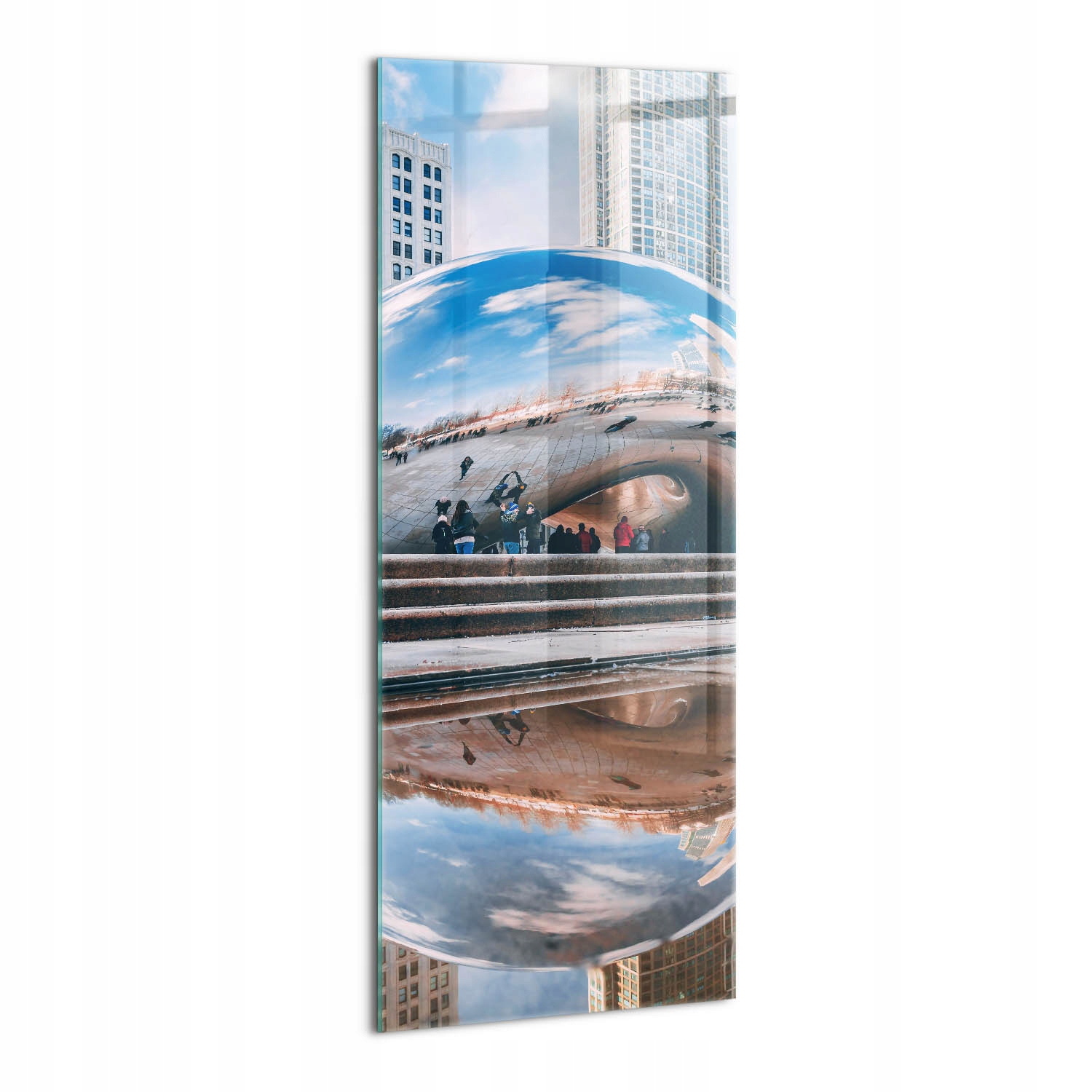 Na skle Foto-Obraz na stěnu do ložnice Krásný potisk Cloud Gate Chicago
