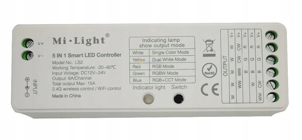 

Sterownik Wi-Fi Milight LS2 15A do Taśm Led 5in1