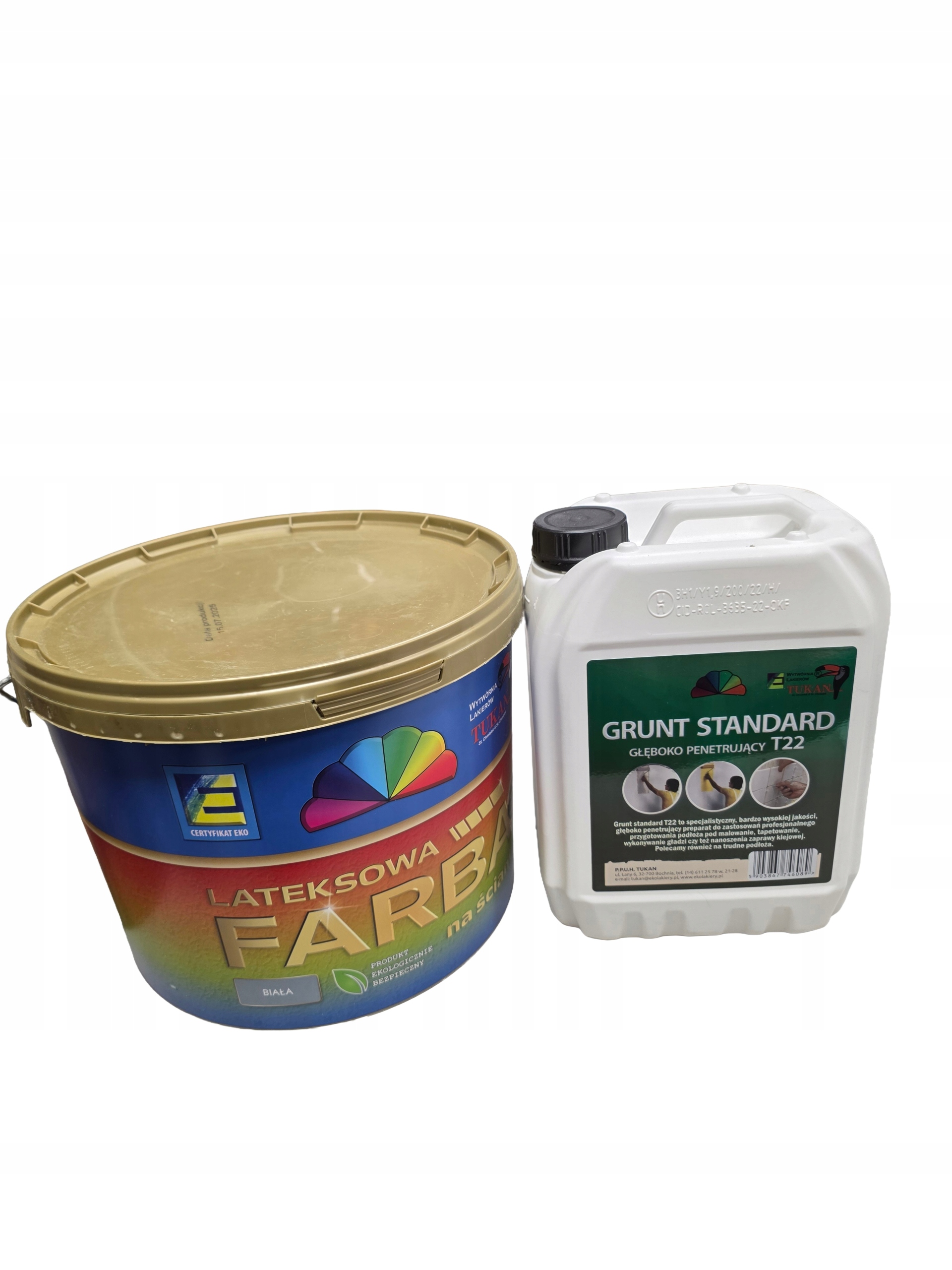 Latexová farba „Tukan“ Biela veľmi vysoká kvalita základný náter 5 l Zadarmo