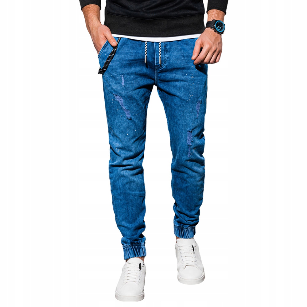 

Spodnie męskie jeansowe joggery P939 niebieskie M