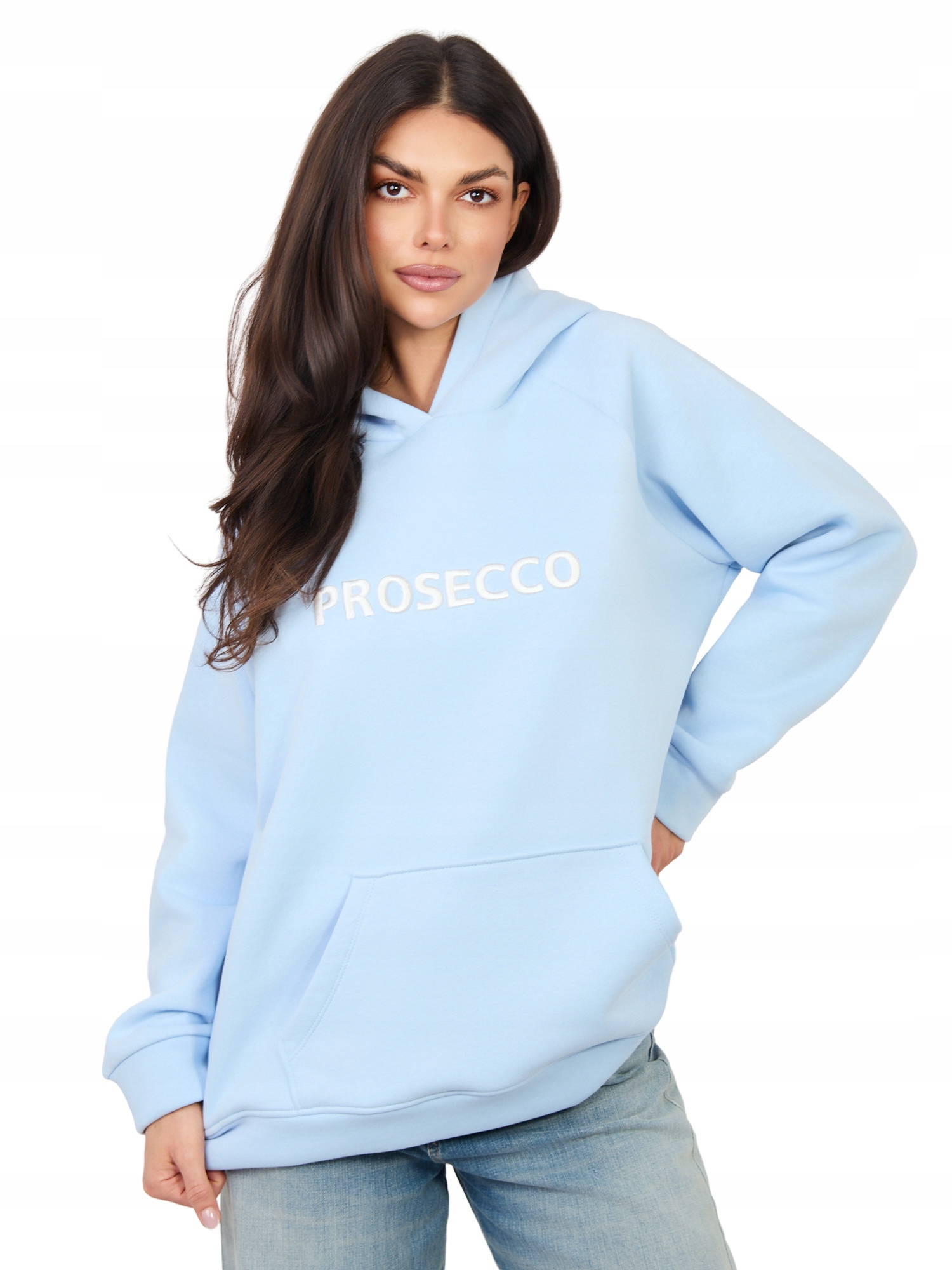 Bluza Kangurka Damska Bawełniana z Kapturem Napisem