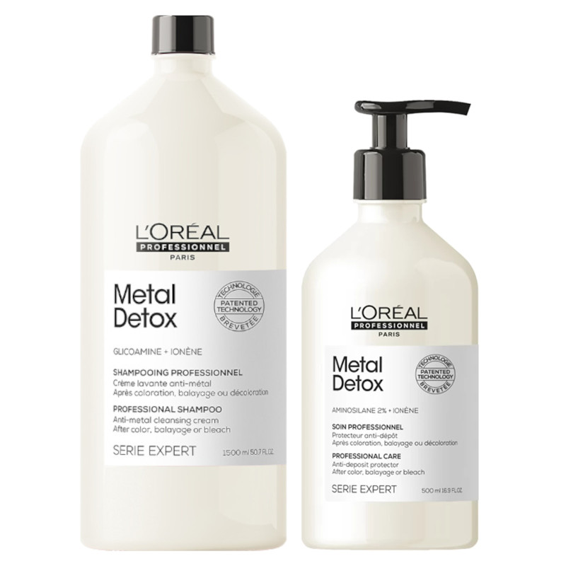 Loreal Metal Detox szampon 1500 ml kuracja neutralizująca metale 500 ml
