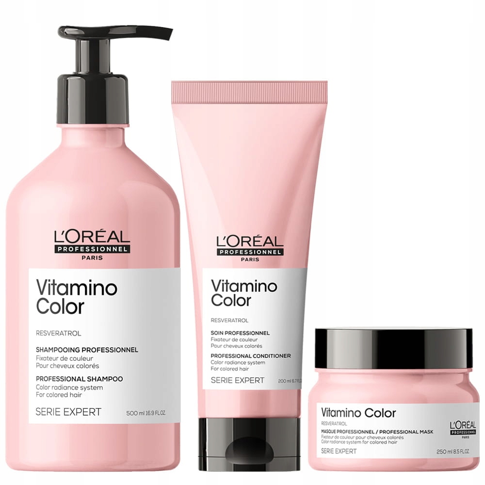 Loreal Vitamino sada pro barvené vlasy šampon 500 kondicionér maska