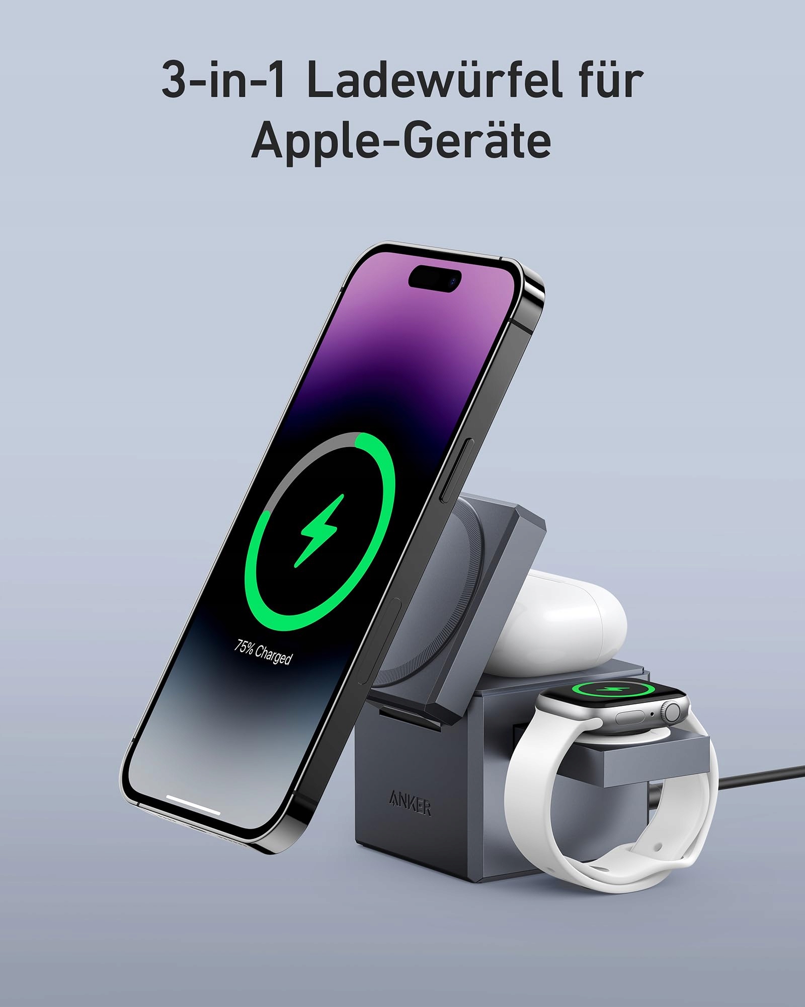 ANKER Stacja Ładowania 3w1 MagSafe iPhone Apple Watch AirPods 15W — miniatura 3