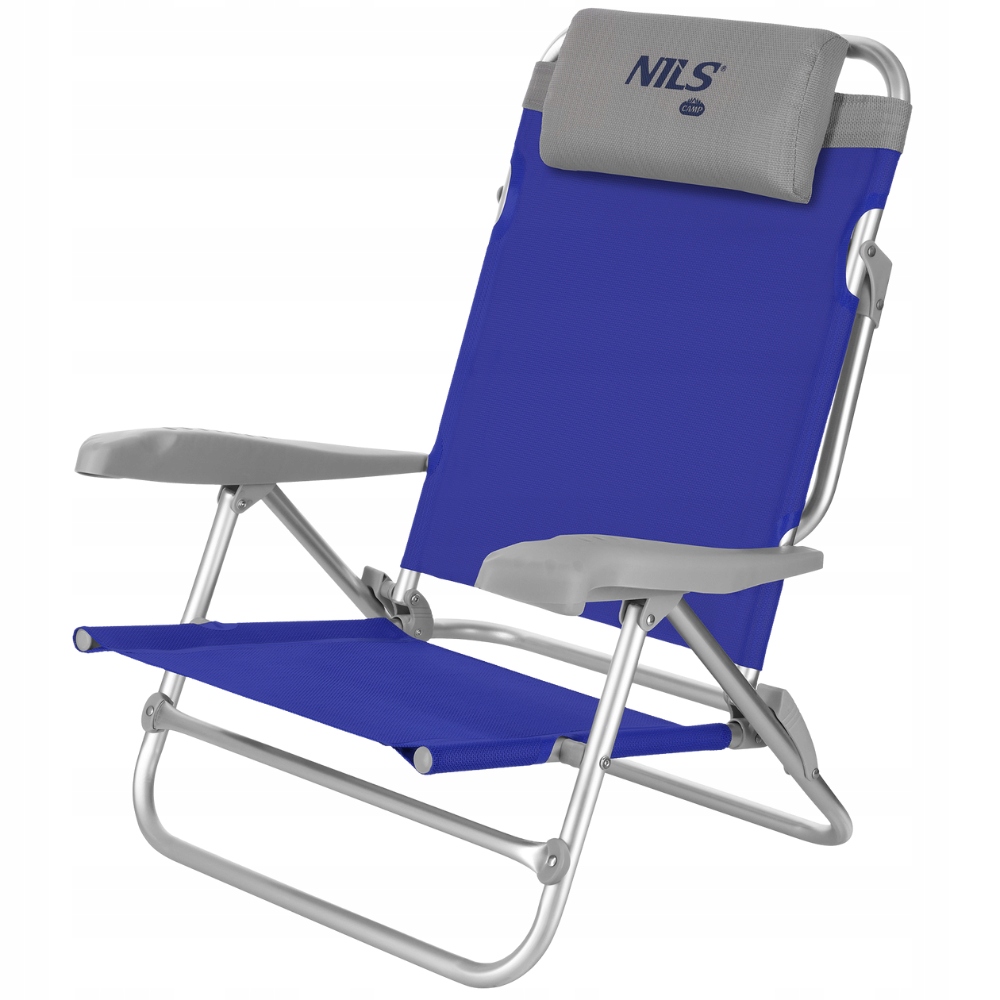 Turistické skládací plážové křeslo kempovací zahradní modré Lehátko