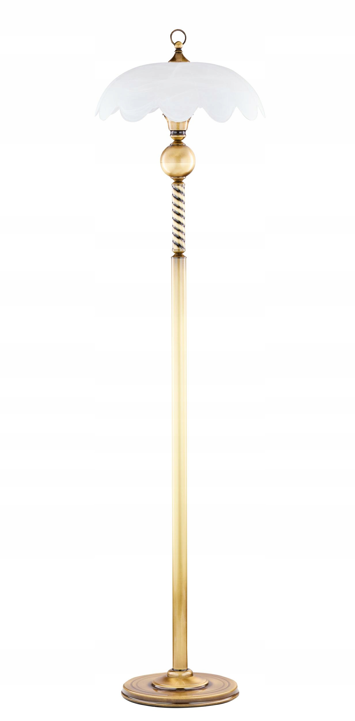 Podlahová lampa Jupiter Patina Bílá Skleněná Stínidlo 1xE27 152 cm Stojící Dům