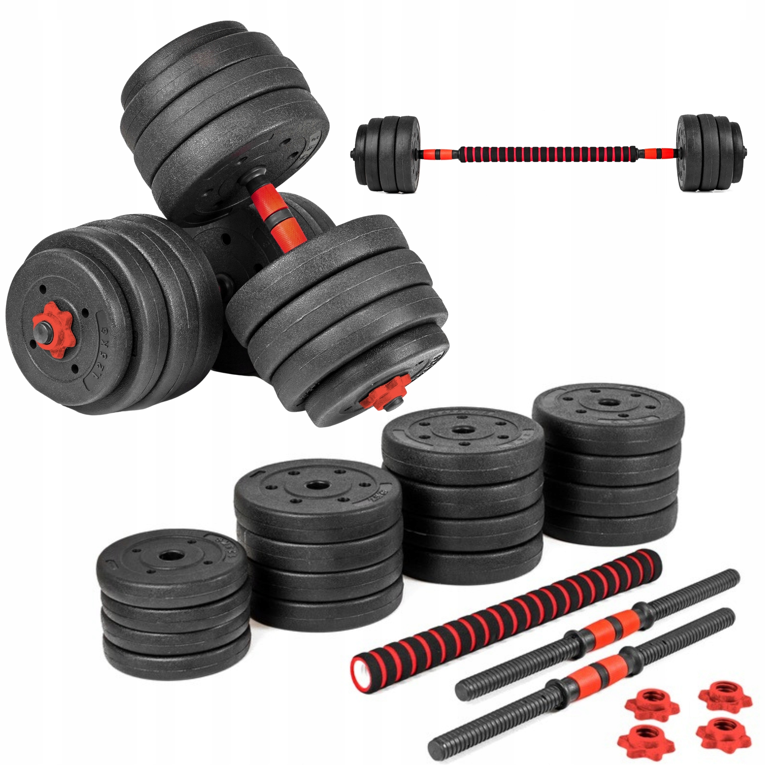 Hantle Regulowane Bitumiczne 2X20 Kg Zestaw Sztanga Łącznik Obciążenie 40KG