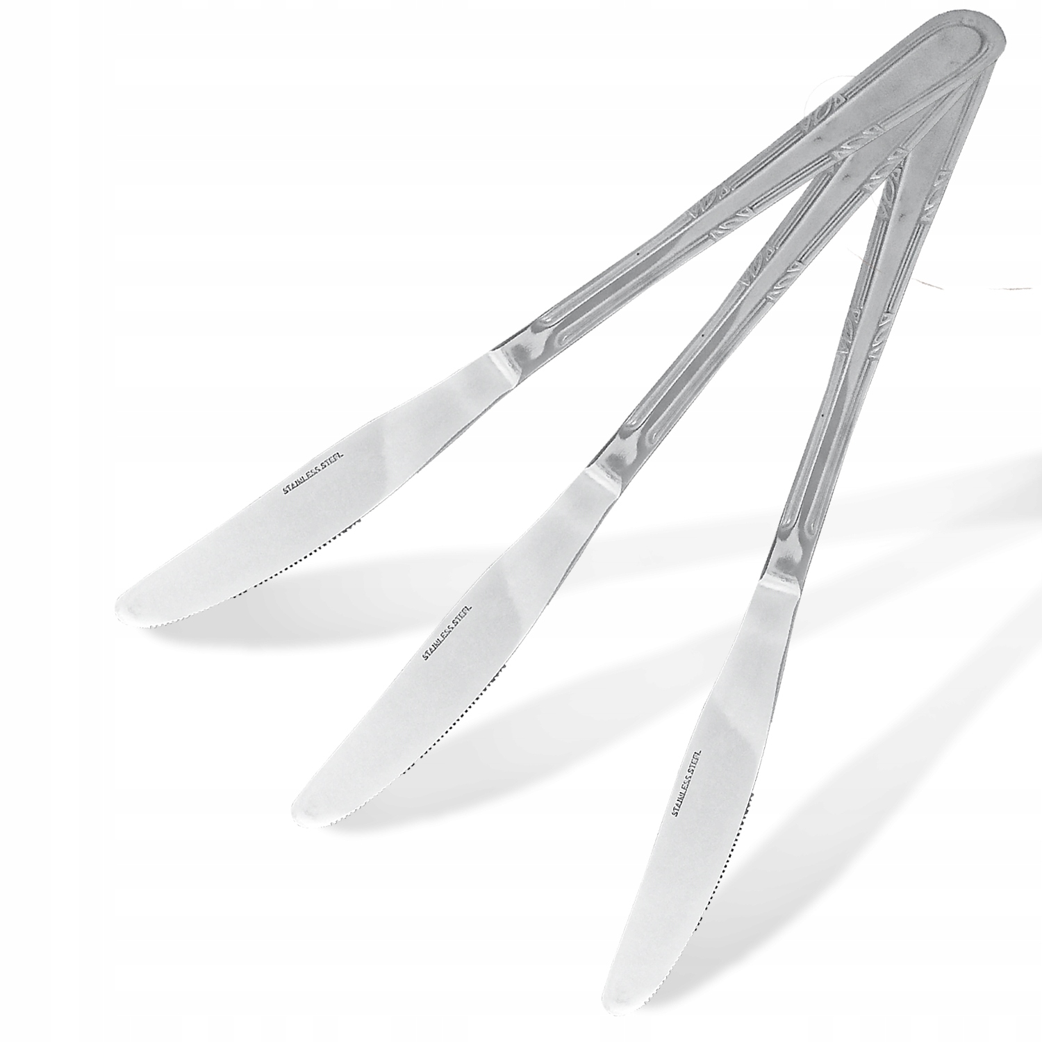 Noże Obiadowe 3szt do Masła Sztywne Grube Sztućce Marka Galicja