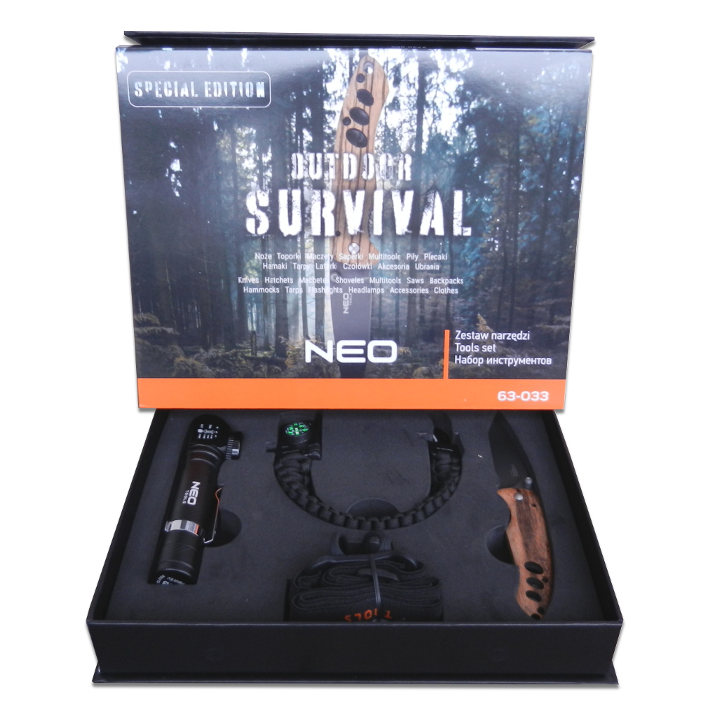 

Neo Zestaw Survival Latarka Led Nóż Opaska