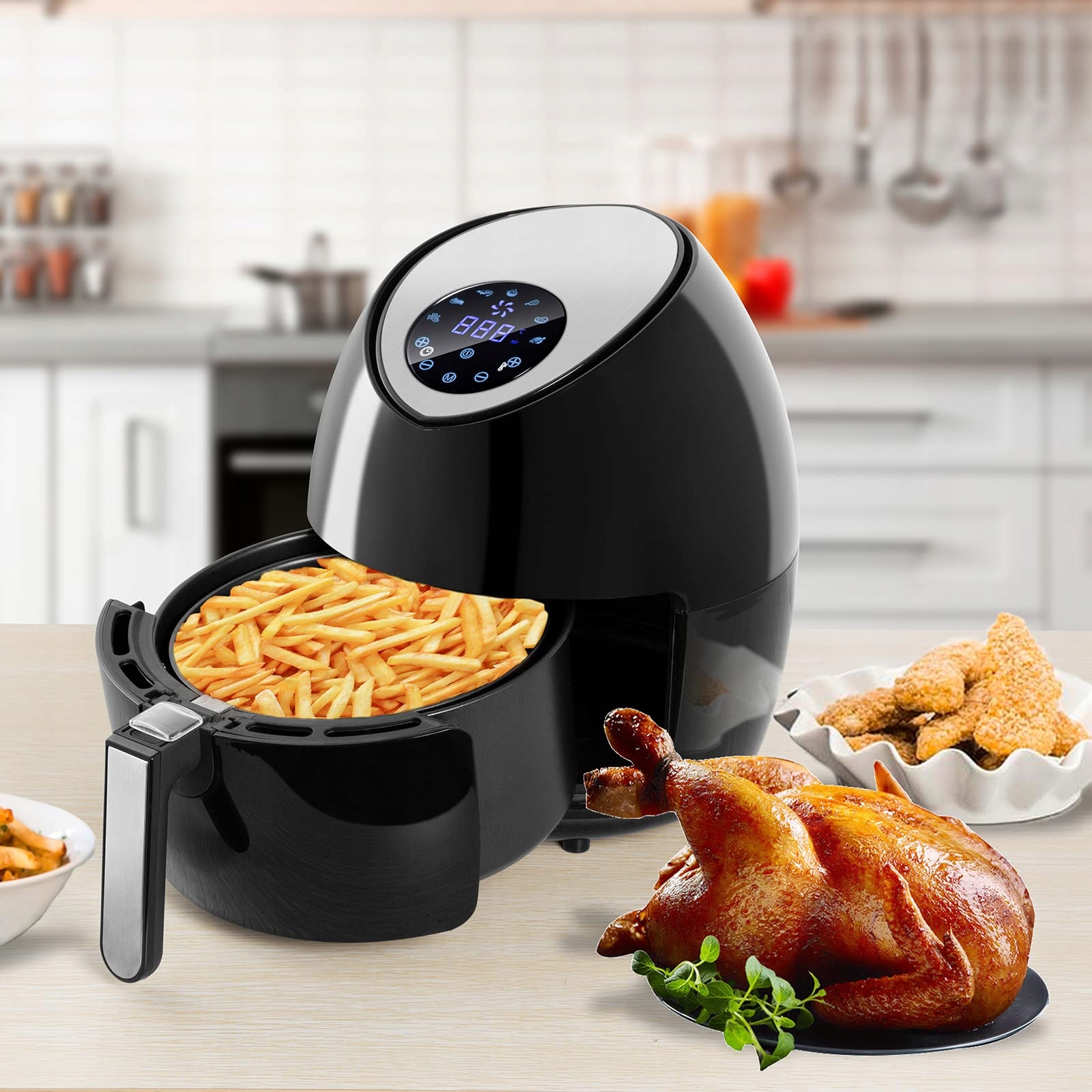 UTEN Frytkownica Beztłuszczowa 4,5L Airfryer XL Wyświetlacz Cyfrowy 1500W — miniatura 7