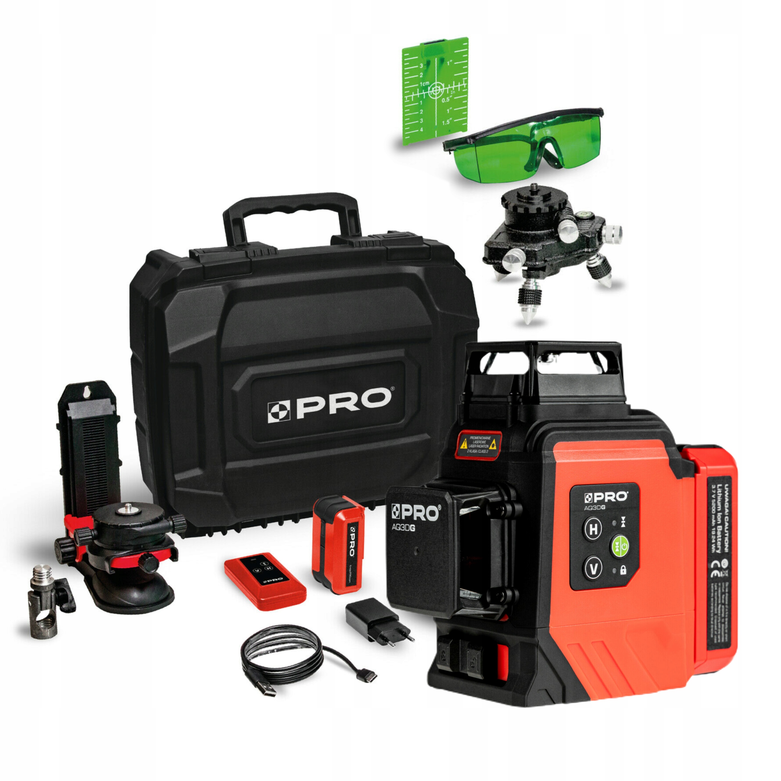 Pro Křížový Laser Vícelinkový 3D 3x360° Zelený Paprsek AQ3DG Plus