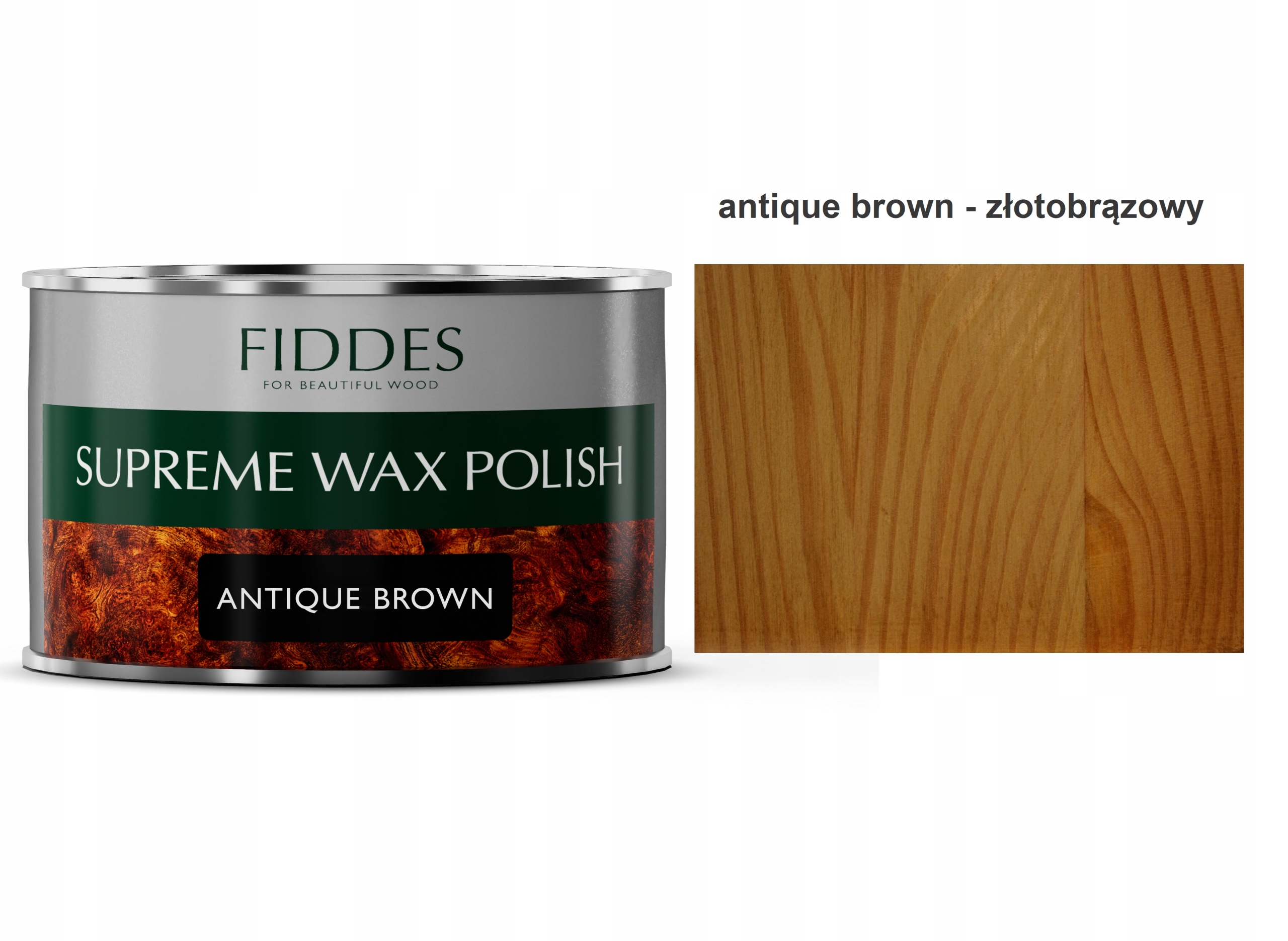 Fiddes Wosk do drewna mebli antyków Supreme Wax Antique Brown zł.brąz 400ml