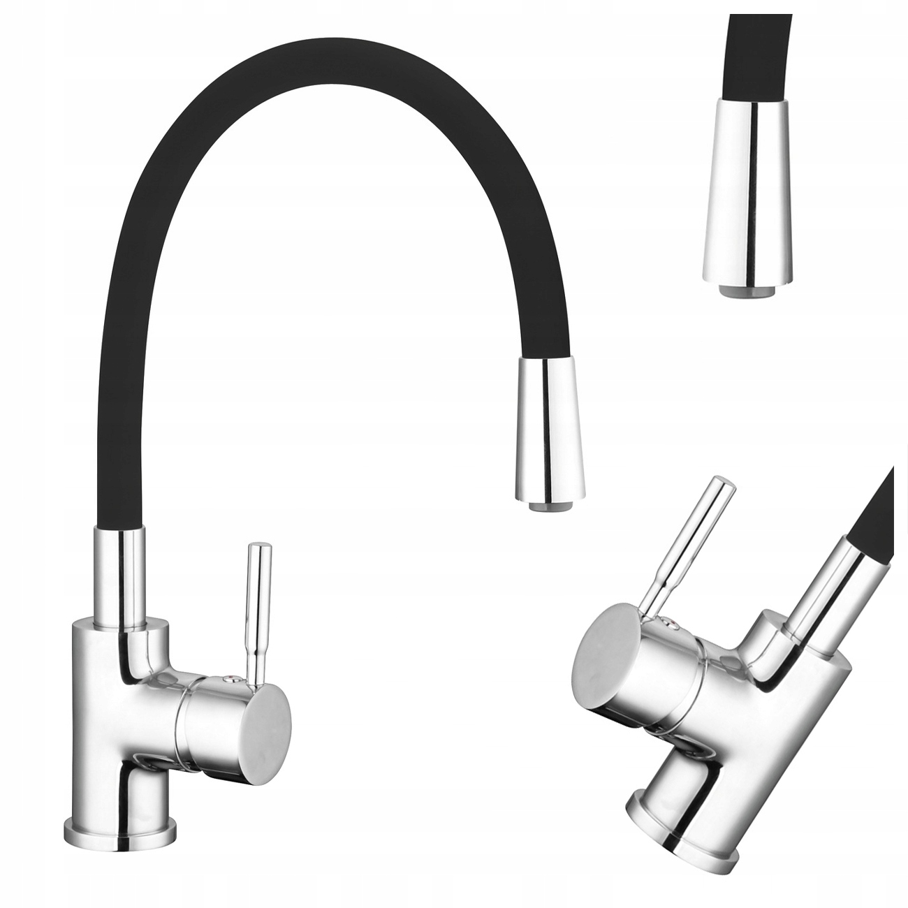 Kuchynská Batéria Drezová S Flexibilným Výtokom Diamond King Čierna