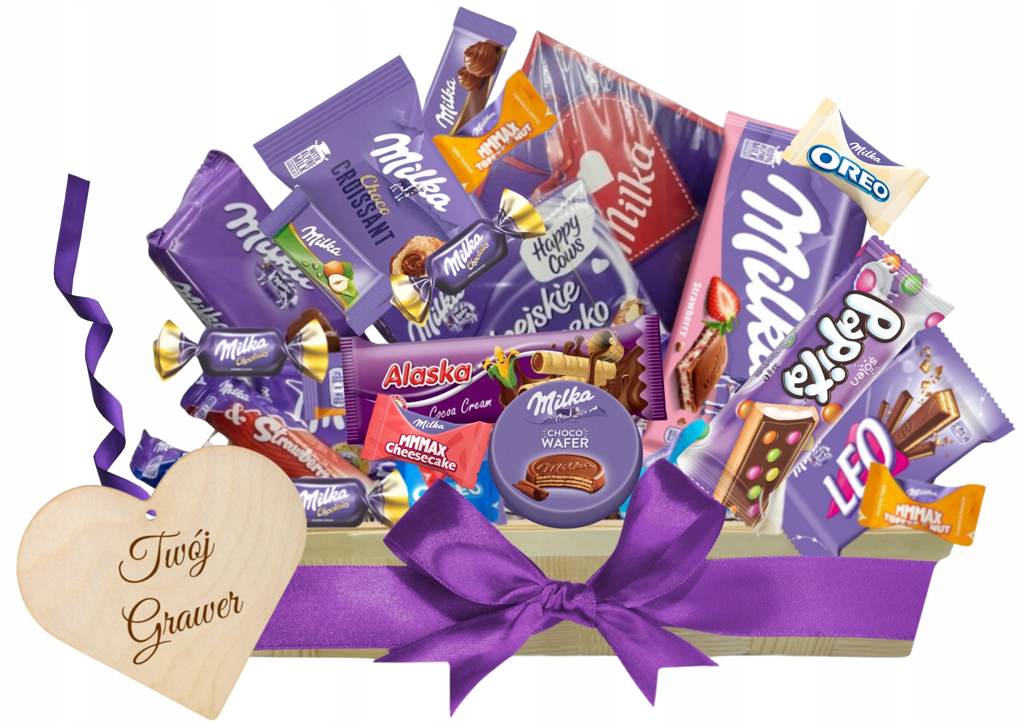 Koš Sada sladkostí Milka jako Dárek Den žen Valentýna Narozeniny