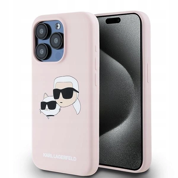 Pouzdro Karl Lagerfeld Silicone Karl&Choupette MagSafe pro iPhone 15 Pro Max