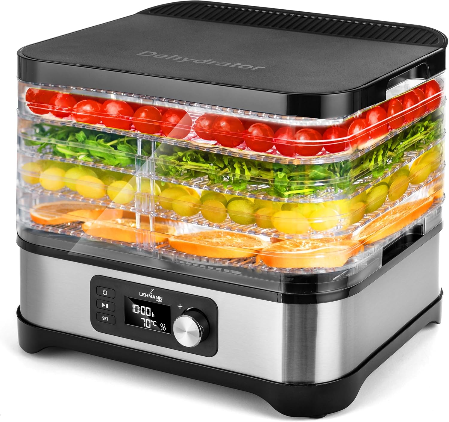 Sušička Na Houby A Ovoce LCD Časovač 5 Patra Nastavení Teploty 450W