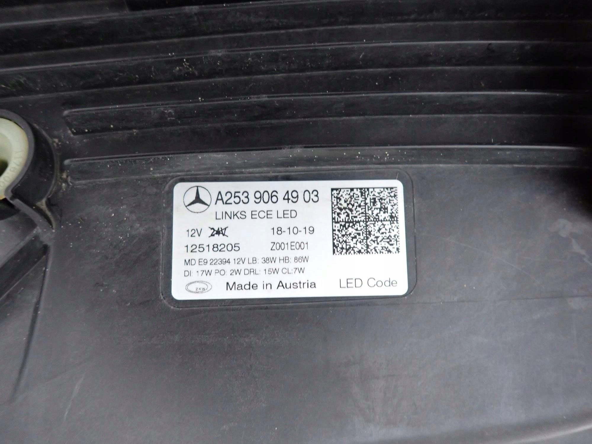 MERCEDES GLC X253 LIFT 19- PUSZKA light front left