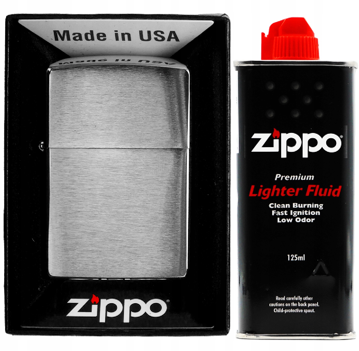 

Zestaw Zapalniczka Zippo Brushet Chrome+benzyna