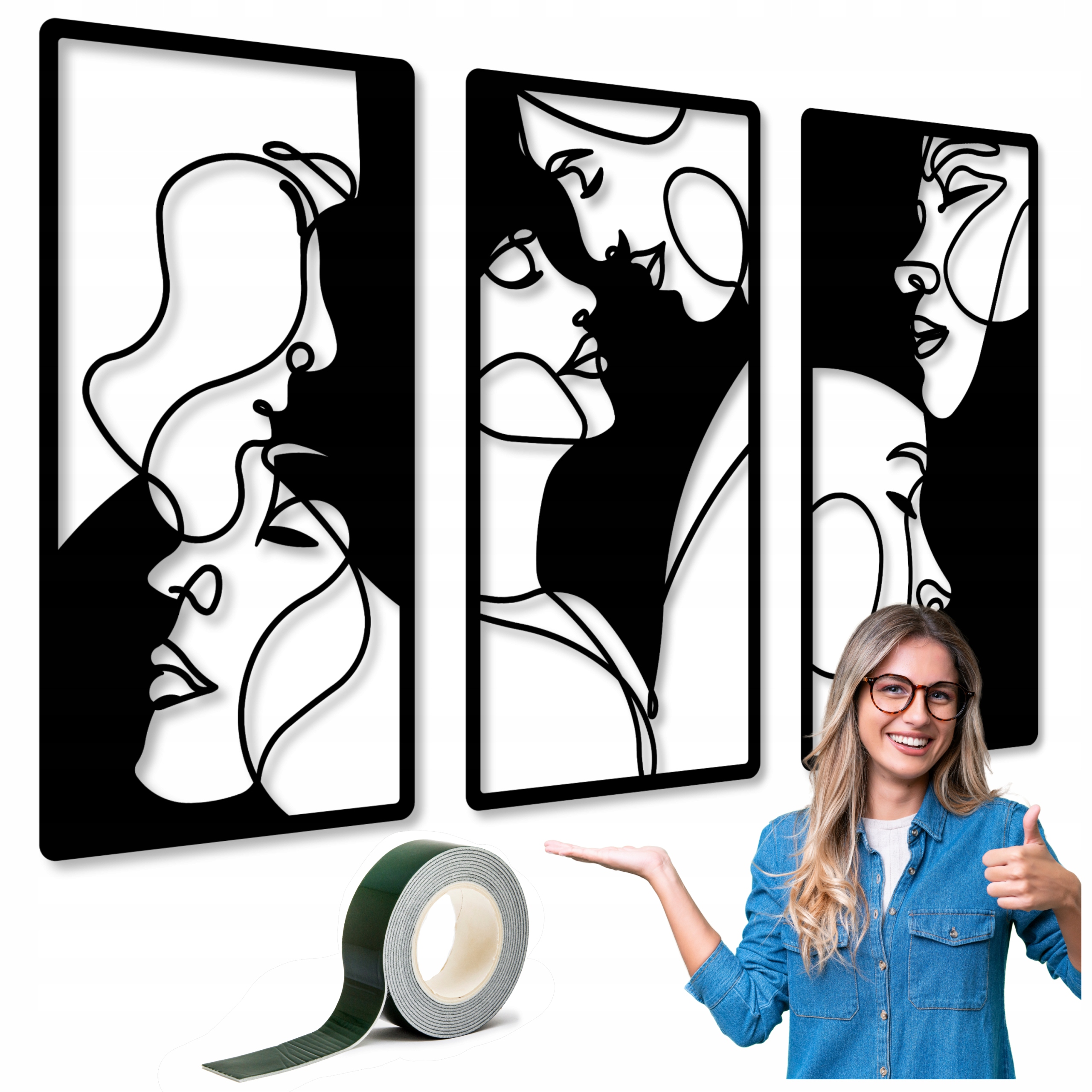 Nástěnná Dekorace Do Obývacího Pokoje Postavy Panel Obrazy Do Kuchyně Dřevěný 140 Cm