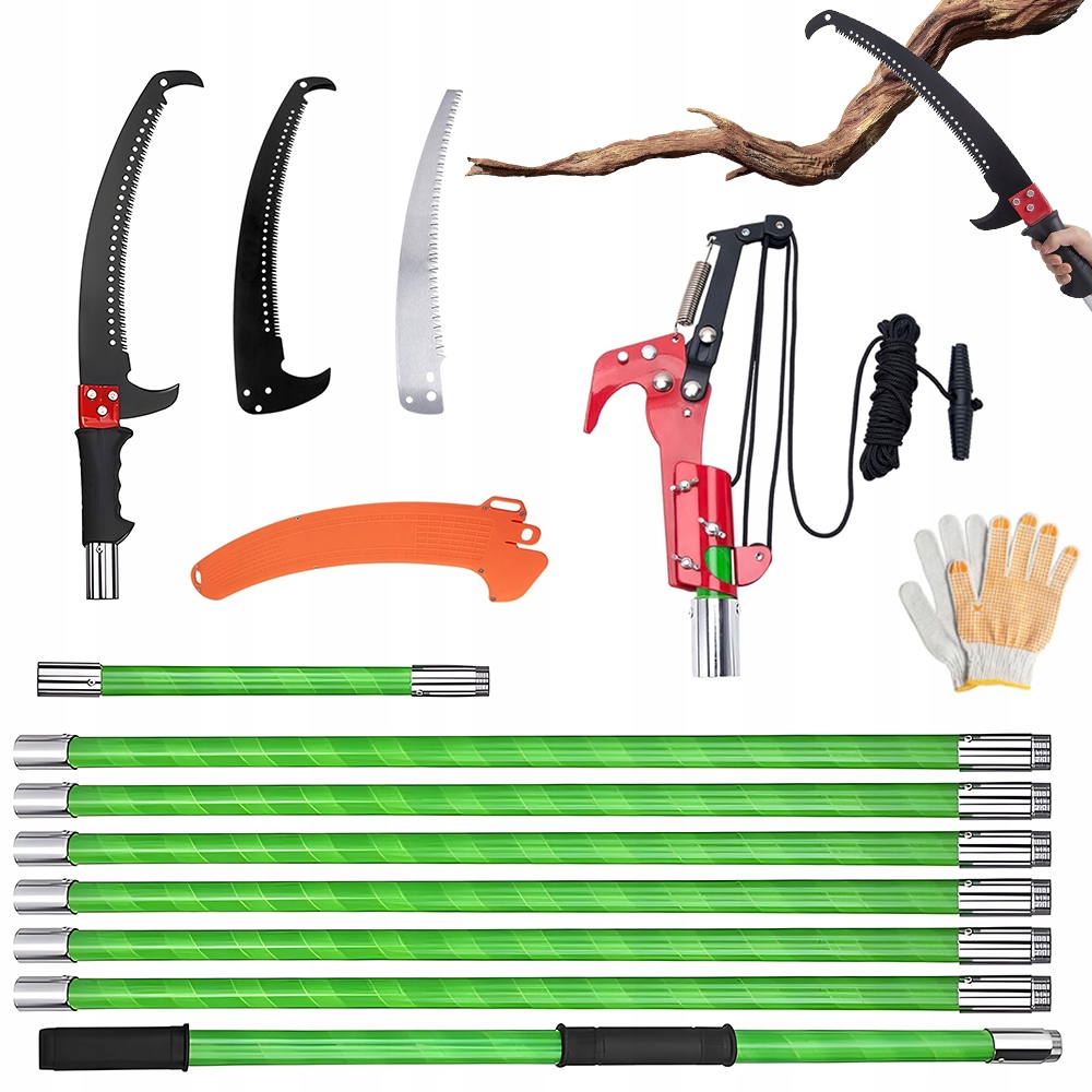 Zahradní Teleskopický Výložník Pro Pilu Na Větve Keřů Konárů 8 m