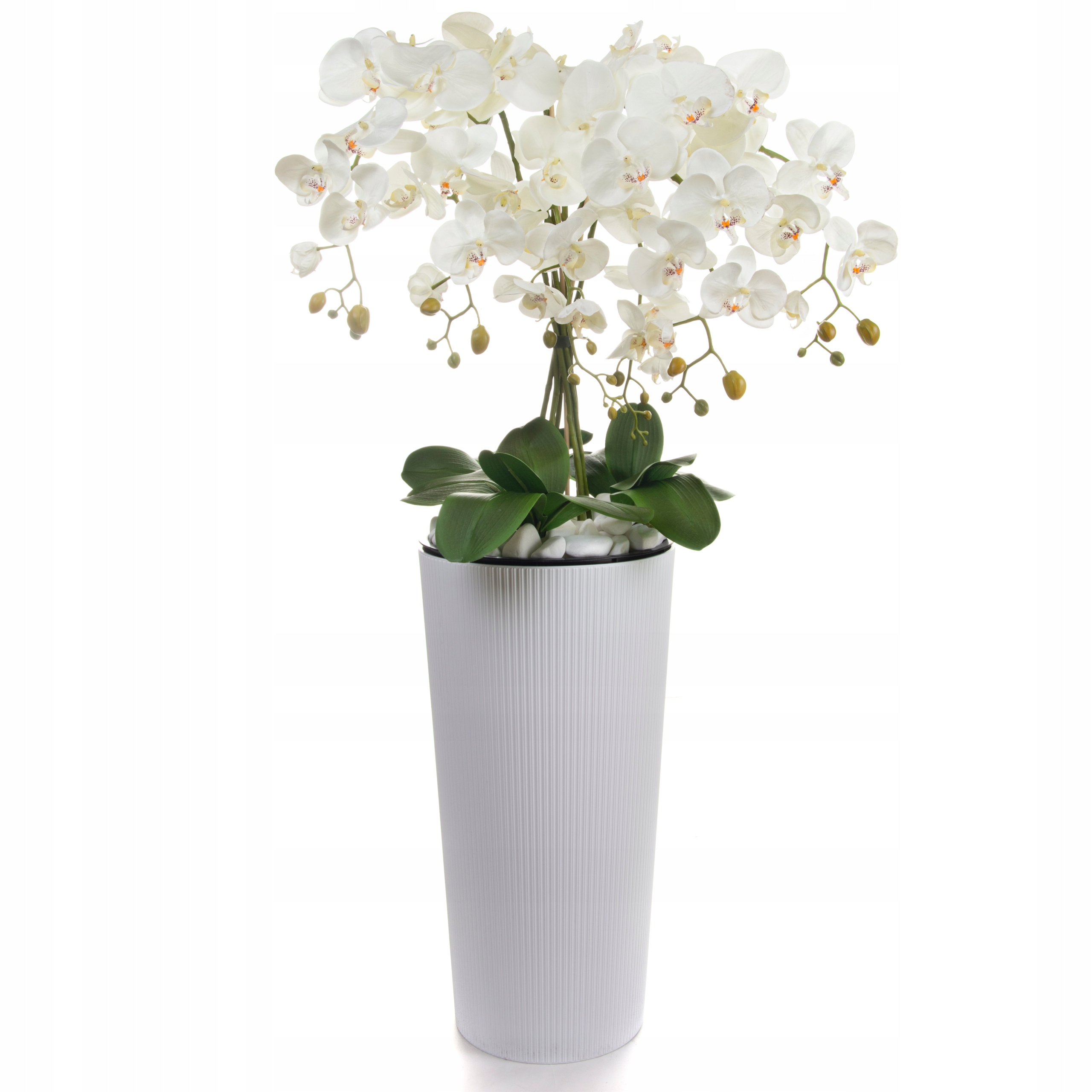 

Sztuczny biały storczyk kwiaty wysoka donica 110cm