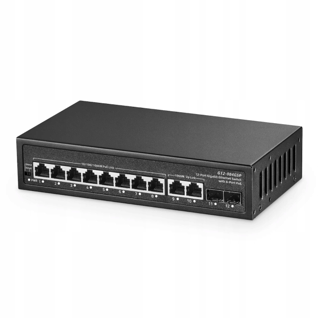 12-PORTOVÝ Ethernetový Binardatový Prepínač 135 W S Gigabitovým Sieťovým Prepínačom