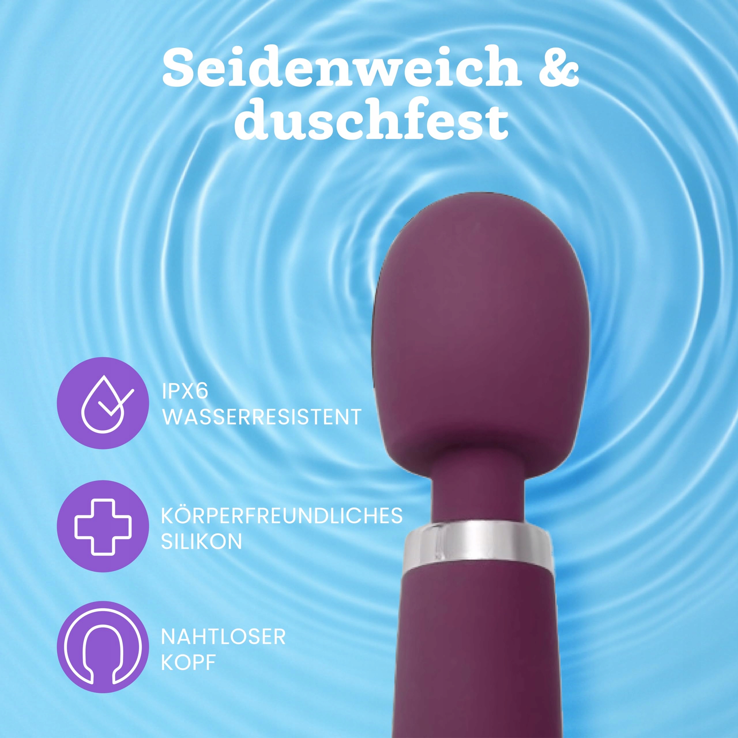 DELUXE Wibrator Wodoodporny Bezprzewodowy, 5 Trybów, Silikonowy — miniatura 3