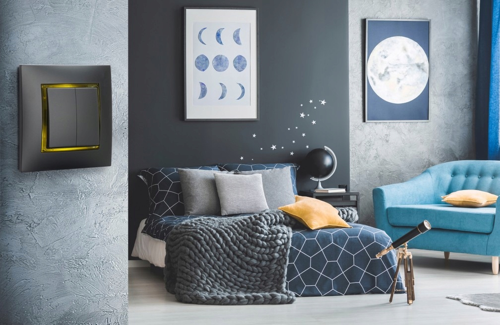 Gniazdo RJ45/TV(F) bez ramki Aria Biały/Złoto Stan opakowania oryginalne