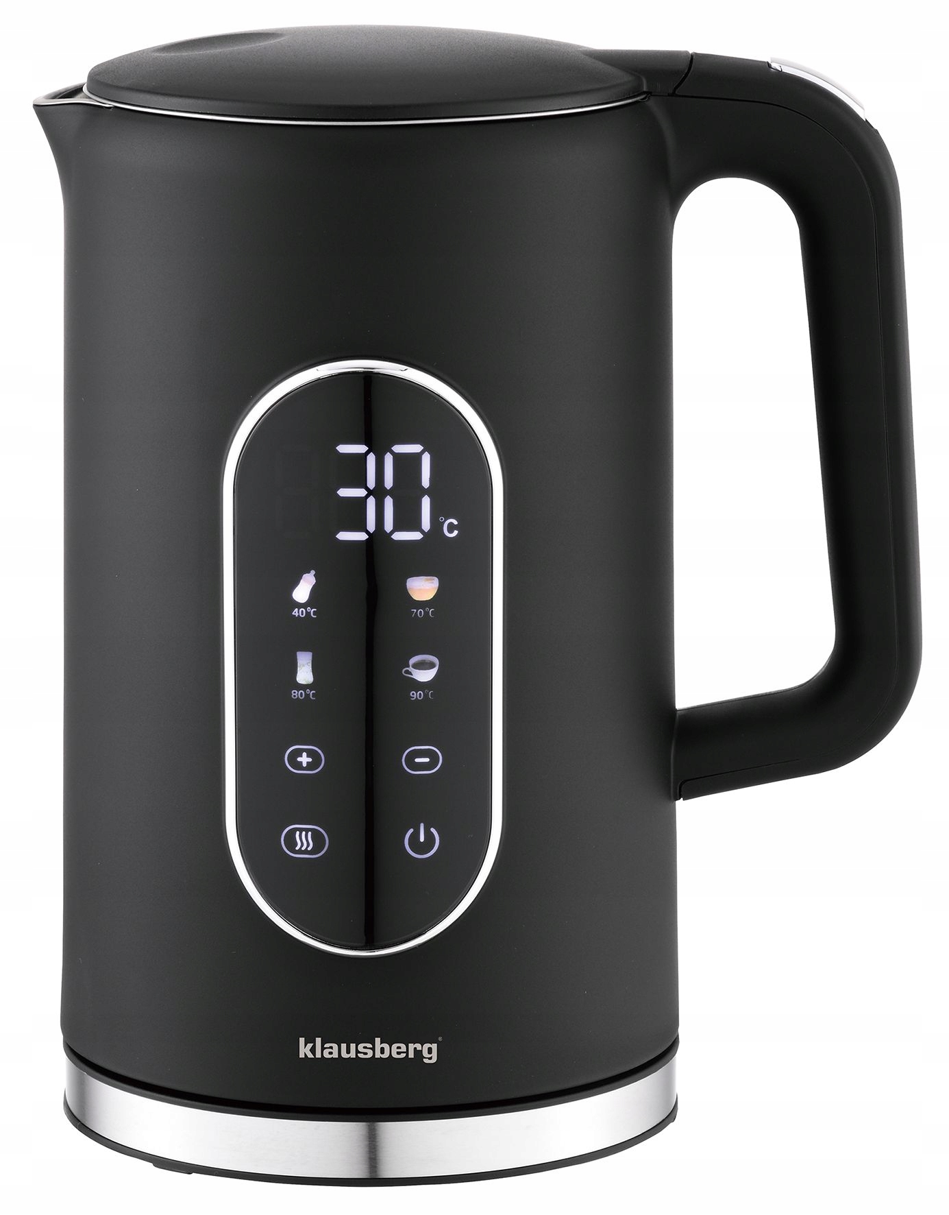 Elektrická varná konvice Regulace teploty Klausberg KB-7891 Led 1.7L 2200W Černá